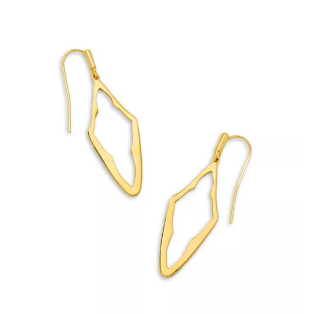 NWT Kendra Scott Rose Gold Abbie Open Frame Pointy‎ Geometric Drop Earrings